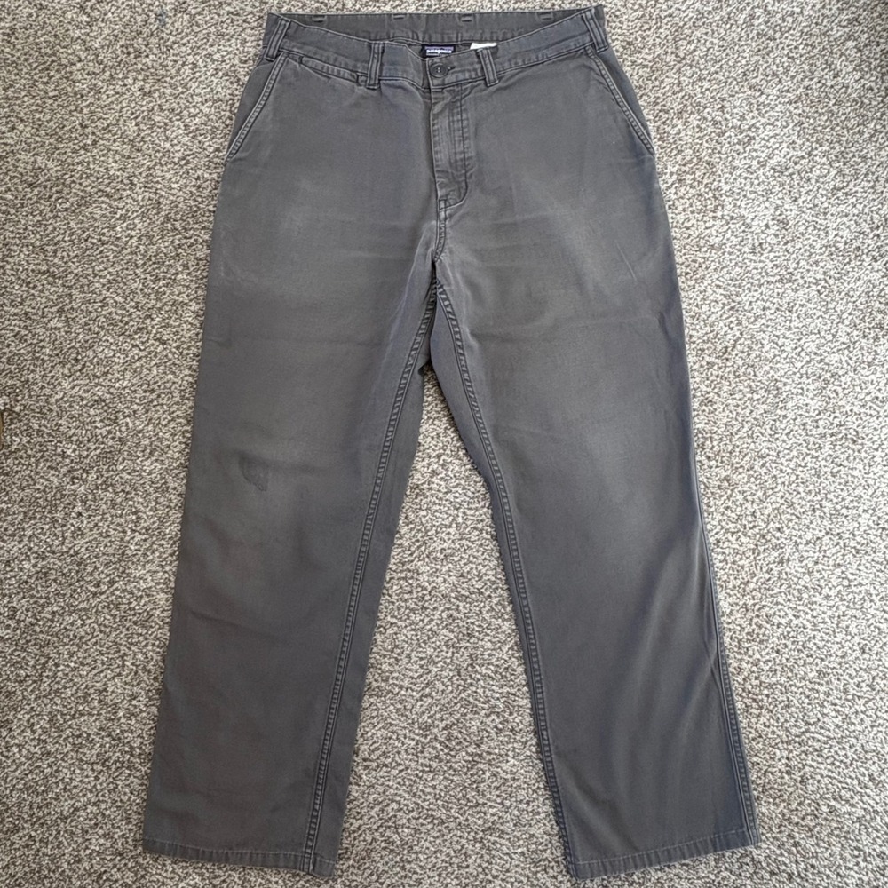 Patagonia Gi III Pants Mens 34x28 Short Grey Organic Cotton‎ Canvas Hiking Chino